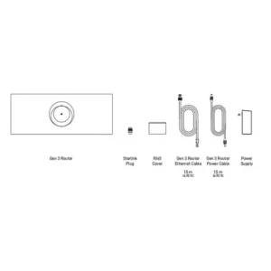 Starlink Gen 3 router with power cable for marine internet and yacht WiFi systems