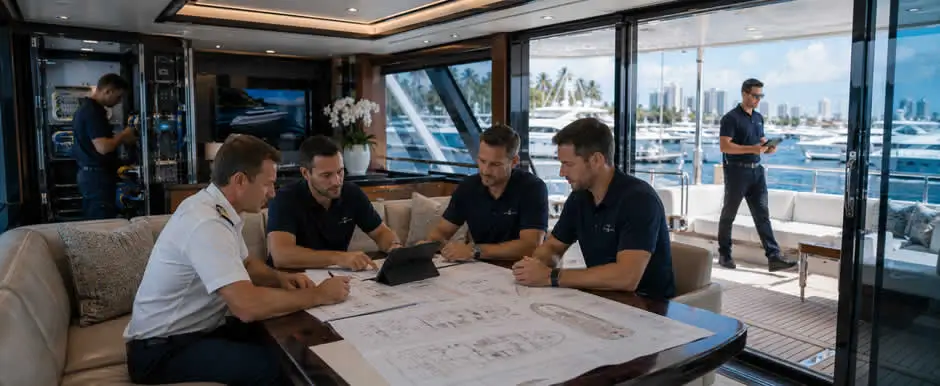 110-foot motor yacht internet with professionally installed Starlink internet system in Fort Lauderdale
