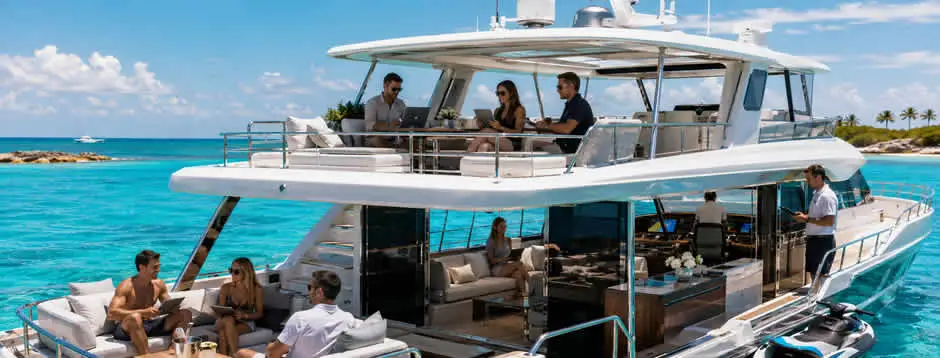 Professional yacht network aboard a 95-foot motor yacht