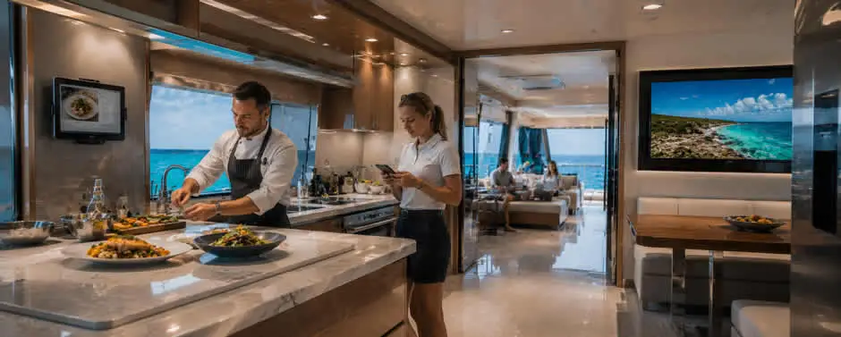 Guests and crew using reliable onboard internet